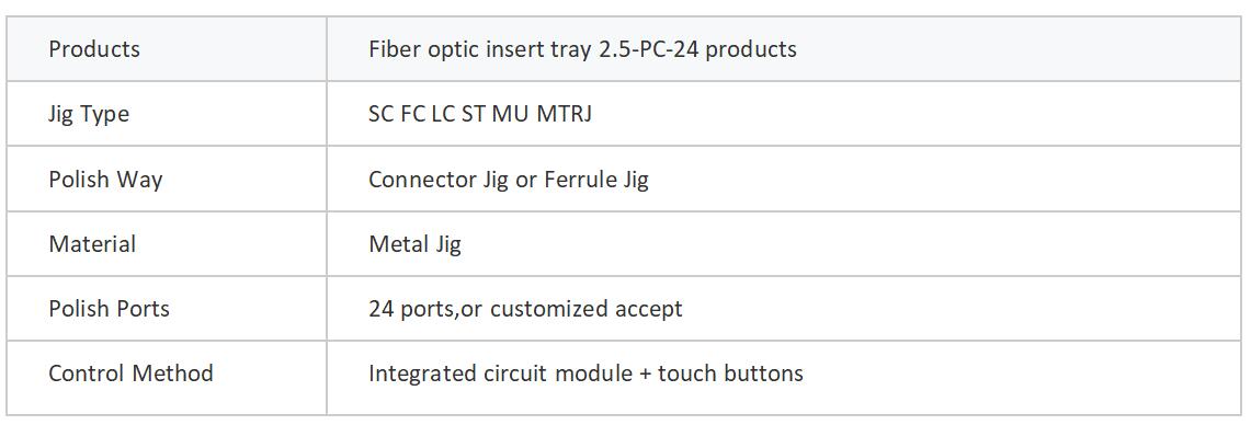 Fiber optic insert tray 2.5-PC-24 products